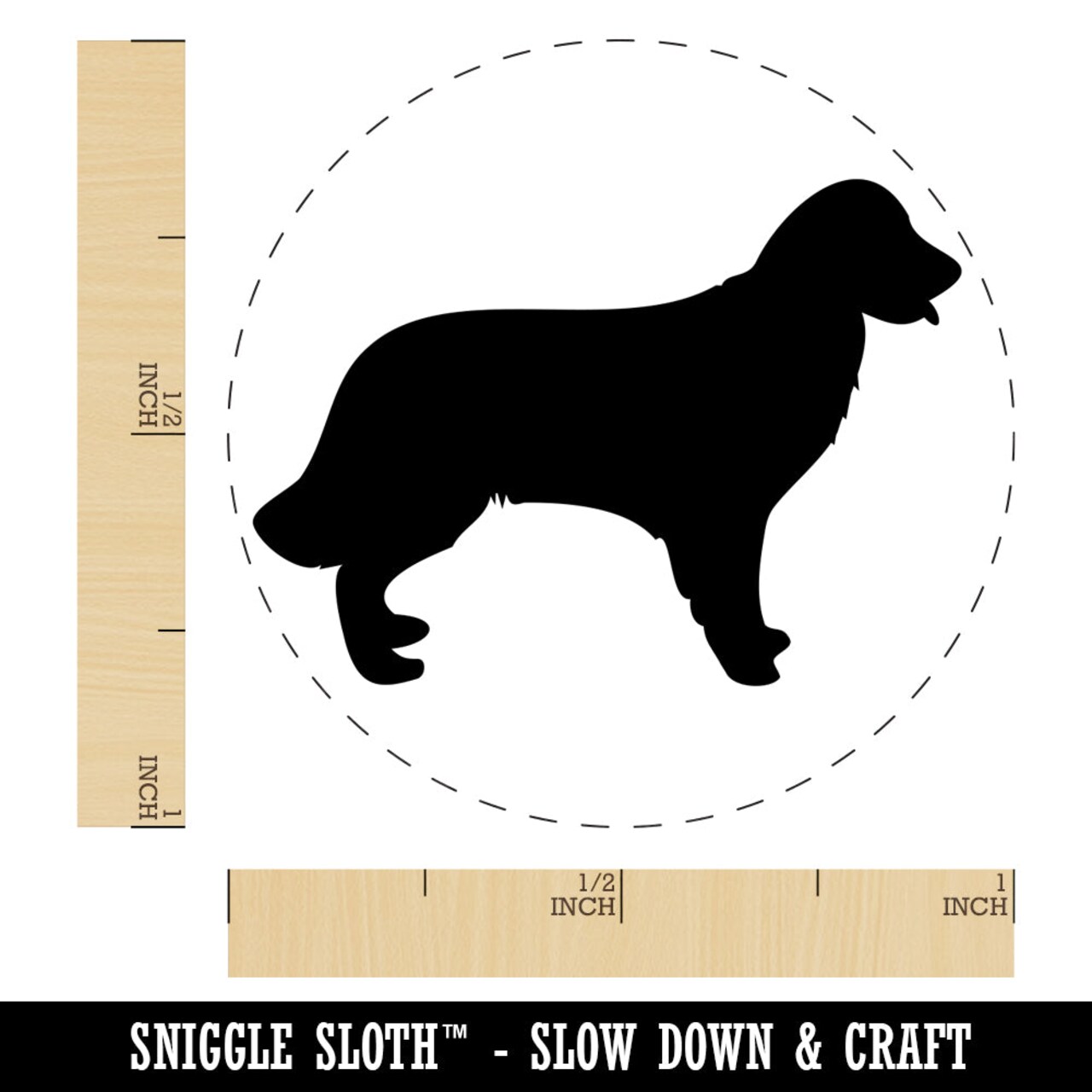 Golden Retriever Dog Solid Self-Inking Rubber Stamp for Stamping Crafting Planners
